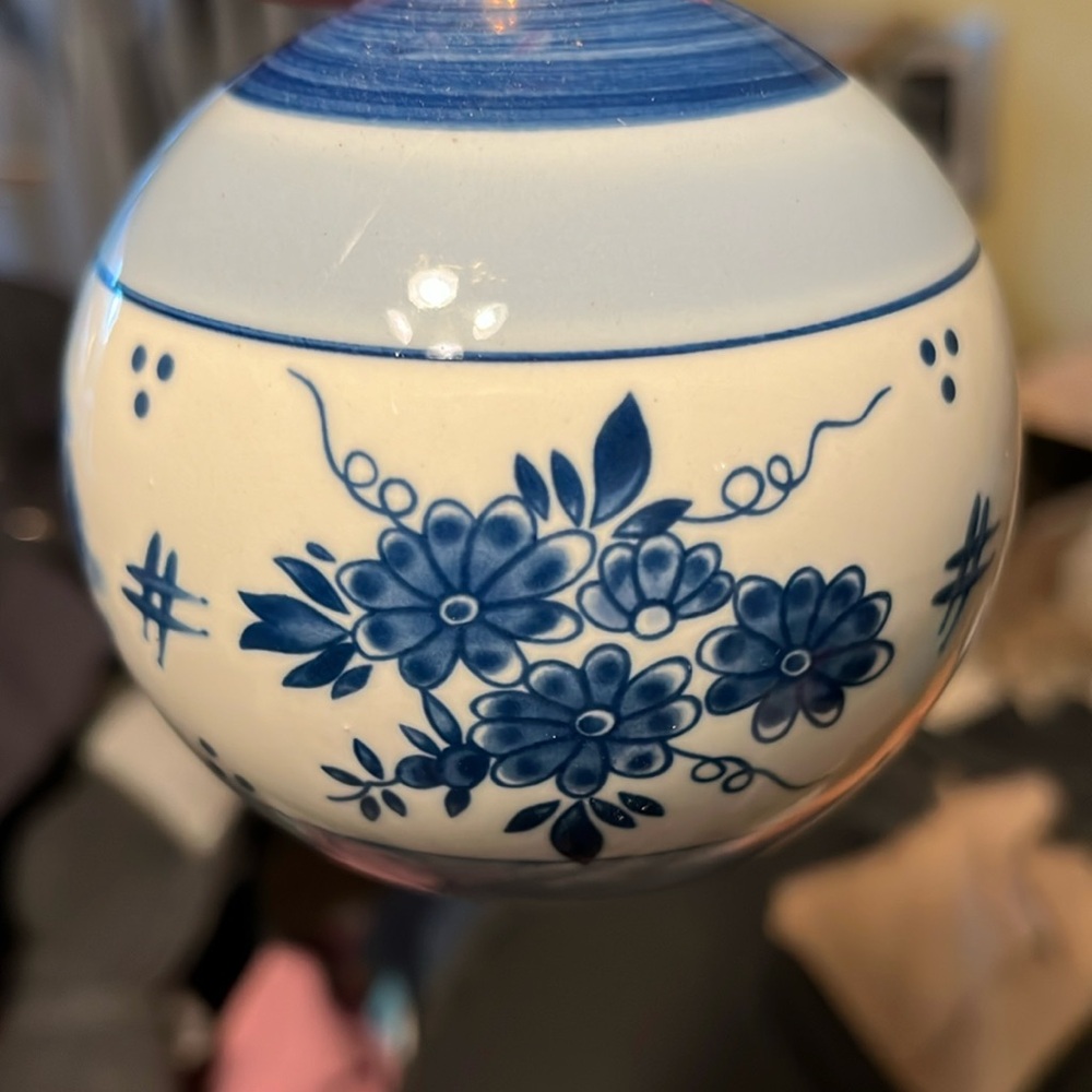 Delft ornament blue and white ornament from Holland ceramic mint condition